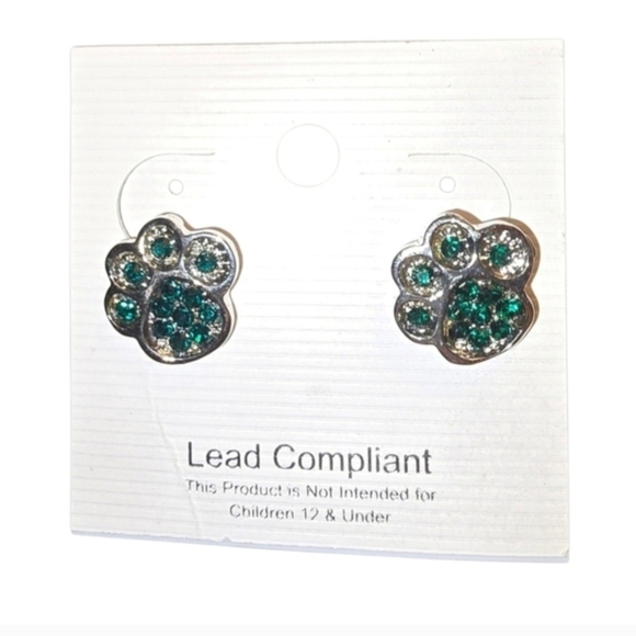 Rhinestone Stud Earrings Pick- Dolphin Star Crab Bow Paw Dragonfly Giraffe NWT - Picture 5 of 9